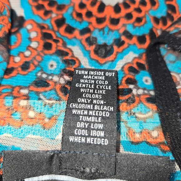 INC International Concepts Woman 1X Top Flowy Stretch Art to Wear Boho Hippie - Picture 10 of 10